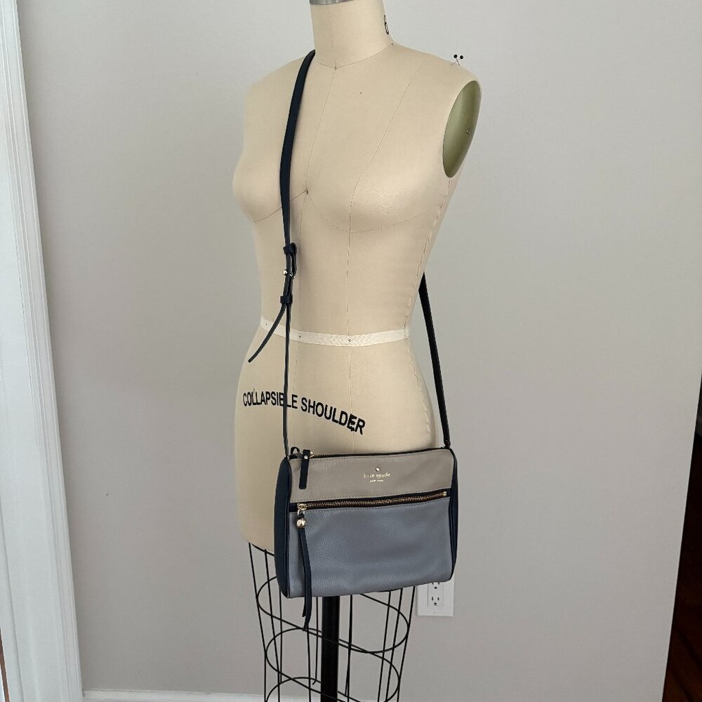 Kate Spade Leather Crossbody Color Block 3 Tone Bag Quiet Luxury Travel Chic